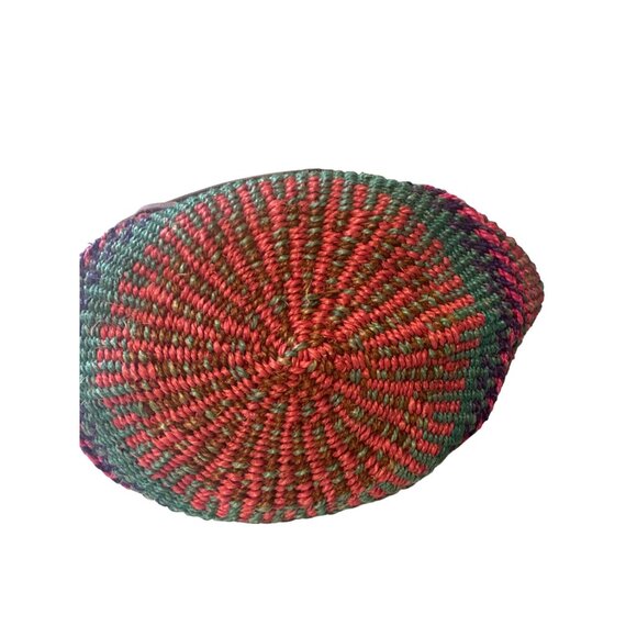 💖Colorful Handwoven Shoulder Bag With Leather Accents Why Not Brand - 8" Height - Picture 4 of 7